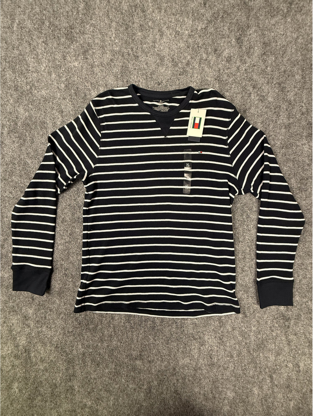 Tommy Hilfiger Men's Striped Long Sleeve Thermal Shirt XL